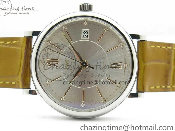MIROTIME 0515 Durable Portofino 37mm SS V7F 1:1 Best Edition White Dial on Light Brown Leather Strap A 7092